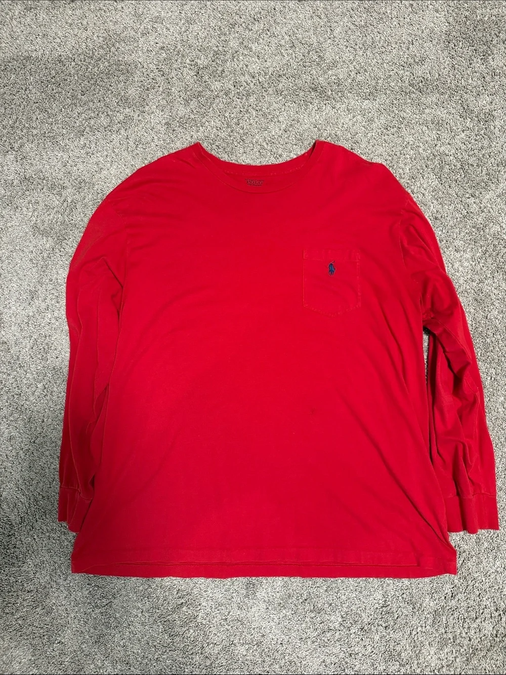Polo by Ralph Lauren Red Long-Sleeve Pocket Tee